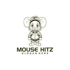 Cute mouse logo vector illustration