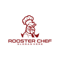 Rooster chef logo vector illustration