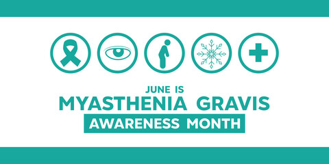 Myasthenia Gravis Awareness Month.  Great for cards, banners, posters, social media and more. White background.  