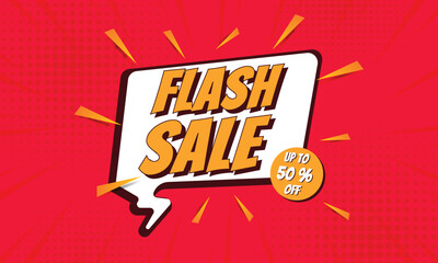 Flash sale background in fun comic style