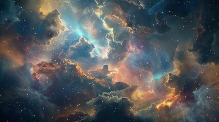 Fototapeta premium Nebulous cloud with colorful gas backdrop