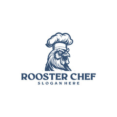 Rooster chef logo vector illustration