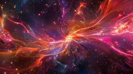 Vibrant celestial ballet with light backdrop