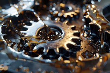 Metal gears with dynamic oil splashes