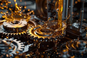 Metal gears with dynamic oil splashes