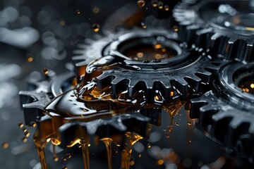 Metal gears with dynamic oil splashes