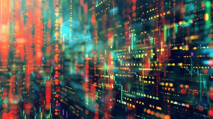 Digitally Generated Currency and Exchange Stock Chart for Finance and Economy Based Computer Software and Coding Display 