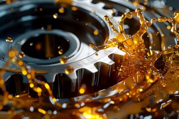 Metal gears with dynamic oil splashes