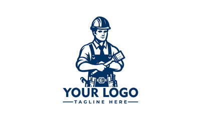 Man Construction Worker Logo Working man for construction logo template icon or logo