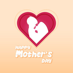 Mother's day greeting vector design with love