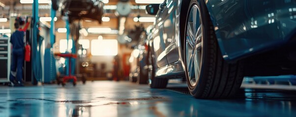 car service shop with copy space, banner concept Automotive Maintenance