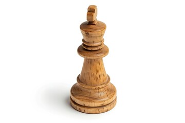 One wooden chess bishop isolated