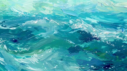 Tranquil ocean scene with azure blue layers backdrop