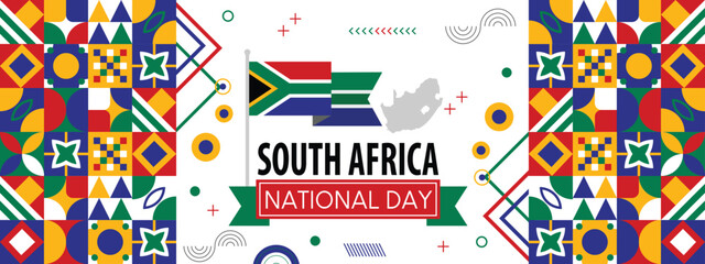 South Africa Flag Abstract Background Design Template. South Africa Independence Day Banner Wallpaper Template