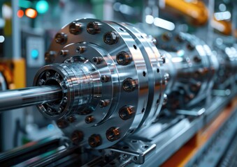 Fototapeta premium A state-of-the-art industrial machine part in a factory