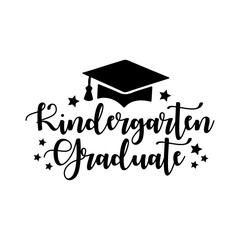Kindergarten Graduation typography clip art design on plain white transparent isolated background for card, shirt, hoodie, sweatshirt, apparel, tag, mug, icon, poster or badge