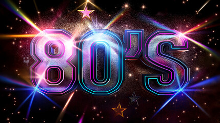 80's theme background in neon colors design