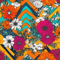 seamless pattern with flowers