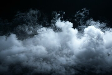A black background covered with white smoke, high quality, high resolution