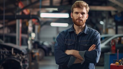 A Confident Mechanic in Workshop