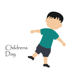 Fototapeta premium Cartoon happy school boy posing for childrens day