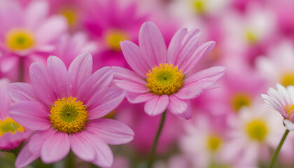 Fototapeta premium close up beautiful flowers with blurred background. generative AI