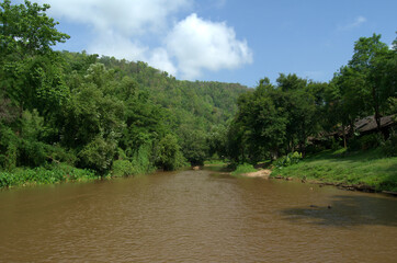 River Landscape in a Tropical Rainforest, Thailand