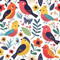 seamless pattern with birds