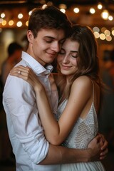 Photo Good Mood Sweet Couple Dressed Casual Outfits