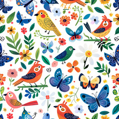 seamless pattern with birds