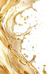Golden liquid swish backgrounds white background