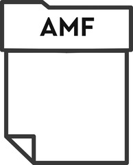 AMF File format minimal icon  with thick outline