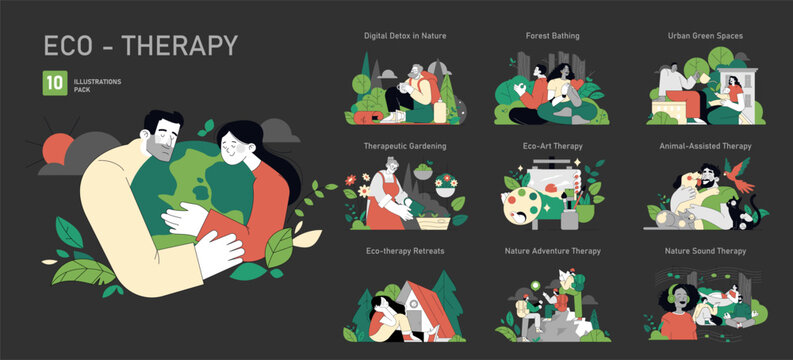 Eco Therapy. Flat Vector Illustration