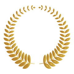 Laurel wreath icon . Laurel wreath with  Heraldic trophy crest, Medal, Frame, award, winner round emblem.  Laurel wreath placed on white background.  Vector illustration.