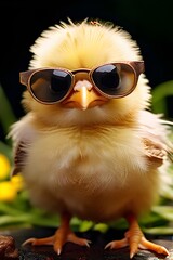 chick in sunglasses, fashion, face, beauty, sun, hair, funny, smile, summer, model, fun, 3d, dog, eye, people, person, style, baby, illustration, ret
