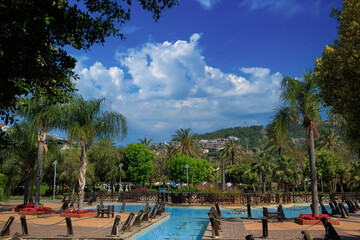 Elements of architectural decorations, fountains and taps for drinking water, decorative fountains in reservoirs. In Istanbul, public places.