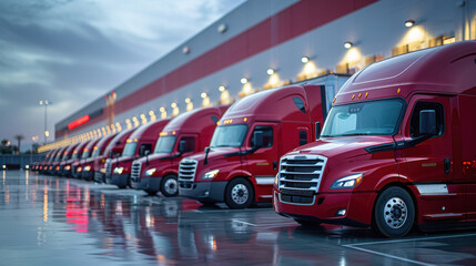 Delivery trucks at the distribution center, poised for nationwide dispatch.