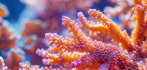 Fototapeta premium Scientific purity depicted in vibrant coral abstract for event posters.