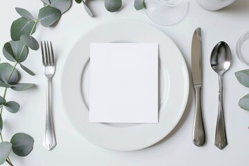 Stylish table setting with cutlery blank