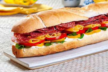 Sanduíche de frios comida pronta