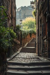 edinburgh-empty alley steps