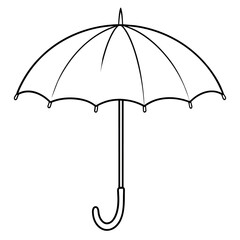 Umbrella outline coloring book page line art illustration digital drawing