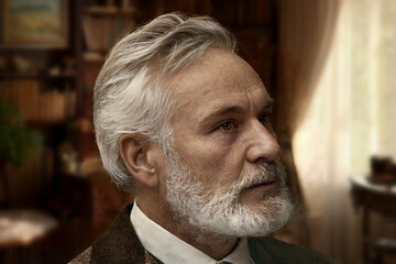 Portrait of Victor Hugo, a titan of French literature, wore many hats, novelist, poet, playwright, and even politician