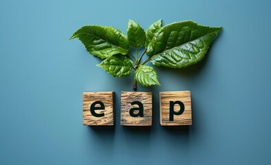 Employee assistance program EAP sign on wooden cubes,Disability benefits