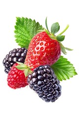 Wild berries. Blackberry raspberry and strawberry