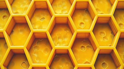  A stack of yellow hexagons, all shaped identically