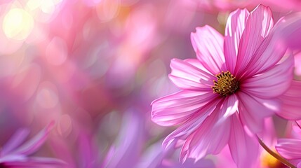  A tight shot of a single pink bloom against a softly blurred backdrop of pink blossoms - Powered by Adobe