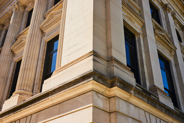 Classical Architecture with Modern Windows, Low Angle View - Fort Wayne