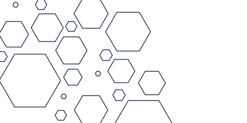 Vector hexagon banner design background with hexagon pattern. Digital futuristic banner technology concept background. Design for science, banner, medicine or technology background