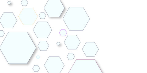 Vector hexagon banner design background with hexagon pattern. Digital futuristic banner technology concept background. Design for science, banner, medicine or technology background